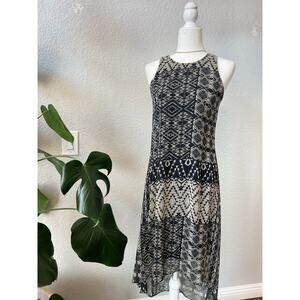 Karen Kane "Baja" Black Pueblo Print Hi-Lo Dress
